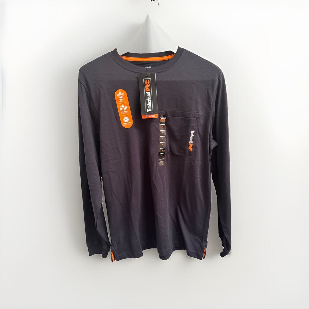 Timberland Pro Men's Long Sleeve Pocket T Shirt S Small Dark‎ Navy SPF 30